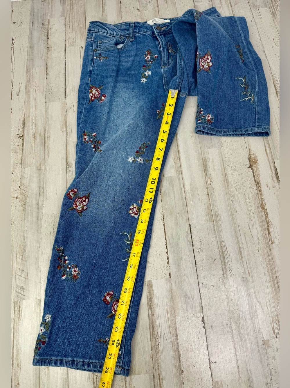 Cato Collection Limited Edition Jeans Women's 12 (32x26) Blue Straight Floral - Picture 8 of 11